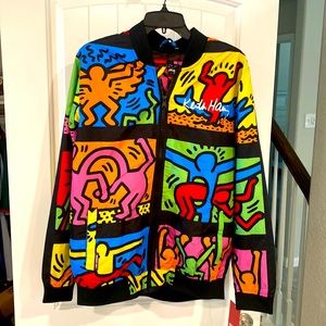 Members Only K. Haring Jacket Men's S Full-Zip Bomber Windbreaker NWT Limited